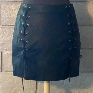Black leather skirt